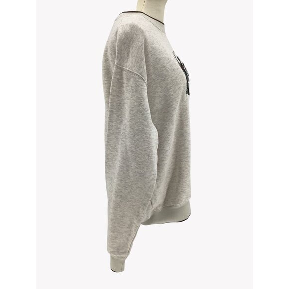 Black Labrador Ivory Crew Neck Sweatshirt Embroidered Crewneck Size Large - Picture 5 of 9